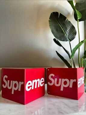 Supreme Red Metal Bookends – Set of 2